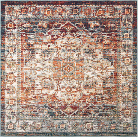 Multicolor 10' x 10' Isabella Square Area Rug Polypropylene & Polyester Traditional Elegant Carpet for Living Rooms, Dining, Office, Dorms for Sale at Rug Engine