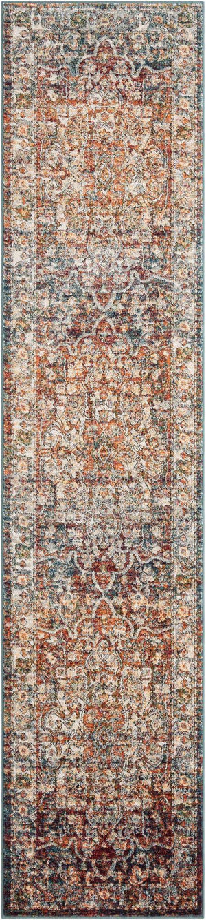 Multicolor 2' 7 x 12' Isabella Runner Area Rug Polypropylene & Polyester Traditional Elegant Carpet for Living Rooms, Dining, Office, Dorms for Sale at Rug Engine