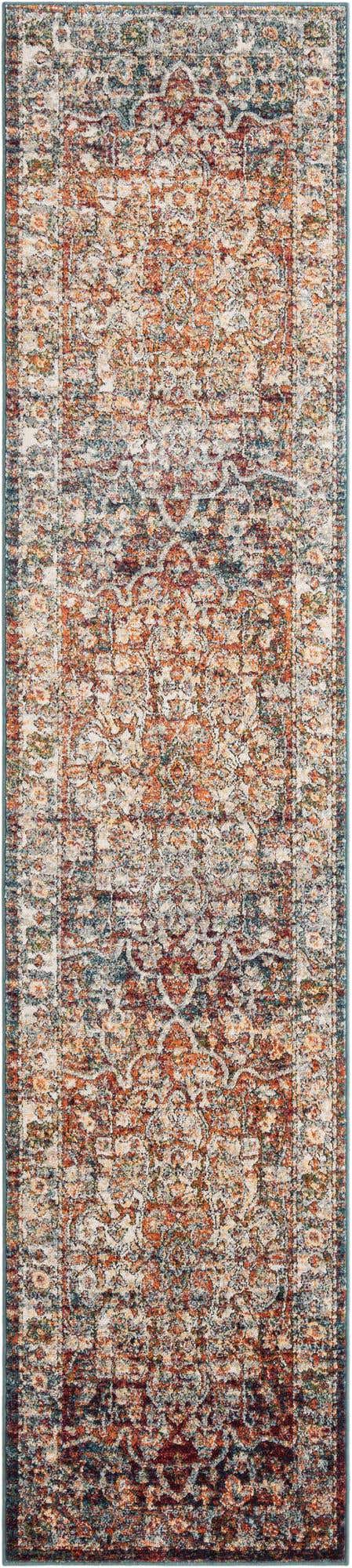 Multicolor 2' 7 x 12' Isabella Runner Area Rug Polypropylene & Polyester Traditional Elegant Carpet for Living Rooms, Dining, Office, Dorms for Sale at Rug Engine