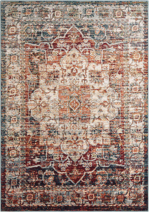 Multicolor 7' 1 x 10' Isabella Rectangle Area Rug Polypropylene & Polyester Traditional Elegant Carpet for Living Rooms, Dining, Office, Dorms for Sale at Rug Engine