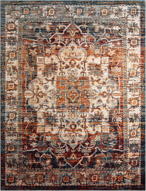 Multicolor 7' 10 x 11' Isabella Rectangle Area Rug Polypropylene & Polyester Traditional Elegant Carpet for Living Rooms, Dining, Office, Dorms for Sale at Rug Engine