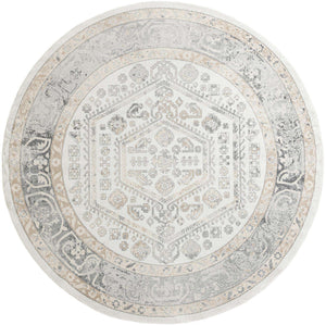 Ivory 10' x 10' Aurelia Round Area Rug 100% Polypropylene & Jute Backing Living Dining Room Bedroom Office Traditional Carpet for Sale at Rug Engine