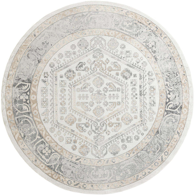 Ivory 10' x 10' Aurelia Round Area Rug 100% Polypropylene & Jute Backing Living Dining Room Bedroom Office Traditional Carpet for Sale at Rug Engine