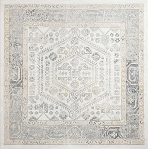 Ivory 10' x 10' Aurelia Square Area Rug 100% Polypropylene & Jute Backing Living Dining Room Bedroom Office Traditional Carpet for Sale at Rug Engine