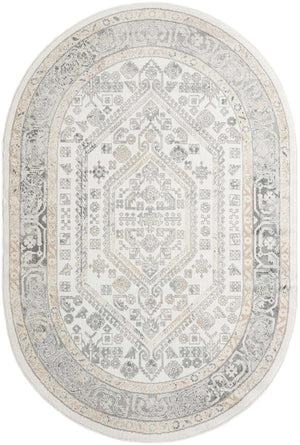 Ivory 6' 1 x 9' Aurelia Oval Area Rug 100% Polypropylene & Jute Backing Living Dining Room Bedroom Office Traditional Carpet for Sale at Rug Engine
