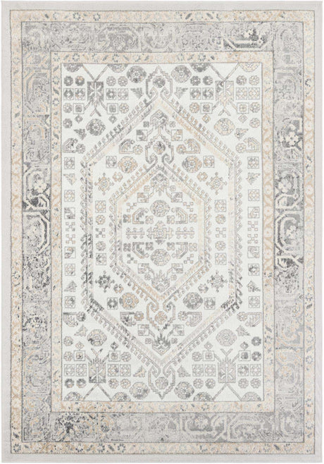 Ivory 7' 1 x 10' Aurelia Rectangle Area Rug 100% Polypropylene & Jute Backing Living Dining Room Bedroom Office Traditional Carpet for Sale at Rug Engine