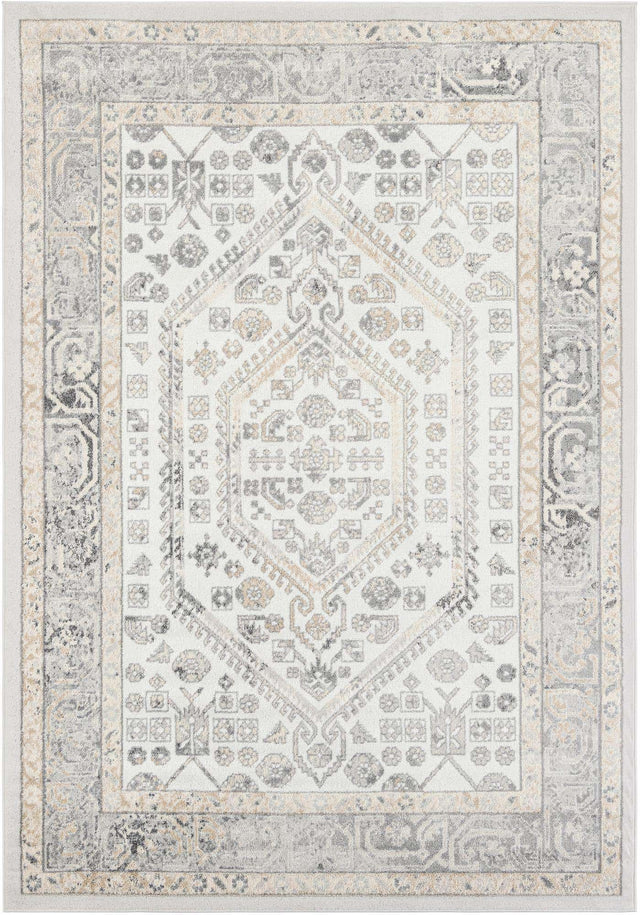 Ivory 7' 1 x 10' Aurelia Rectangle Area Rug 100% Polypropylene & Jute Backing Living Dining Room Bedroom Office Traditional Carpet for Sale at Rug Engine