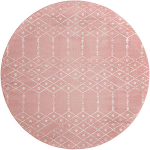 Rose Pink 10' x 10' Paxon Trellis Round Area Rug Geometric Durable Stain Resistant Easy Clean Carpet for Modern Interior Home Decor for Sale at Rug Engine