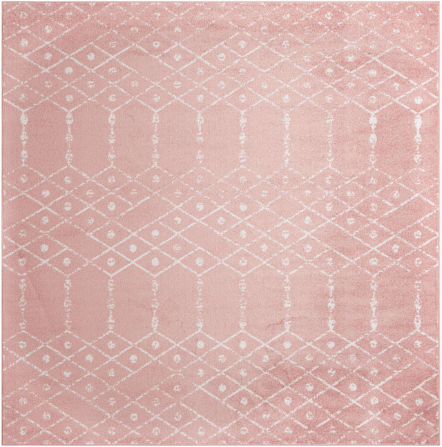 Rose Pink 10' x 10' Paxon Trellis Square Area Rug Geometric Durable Stain Resistant Easy Clean Carpet for Modern Interior Home Decor for Sale at Rug Engine