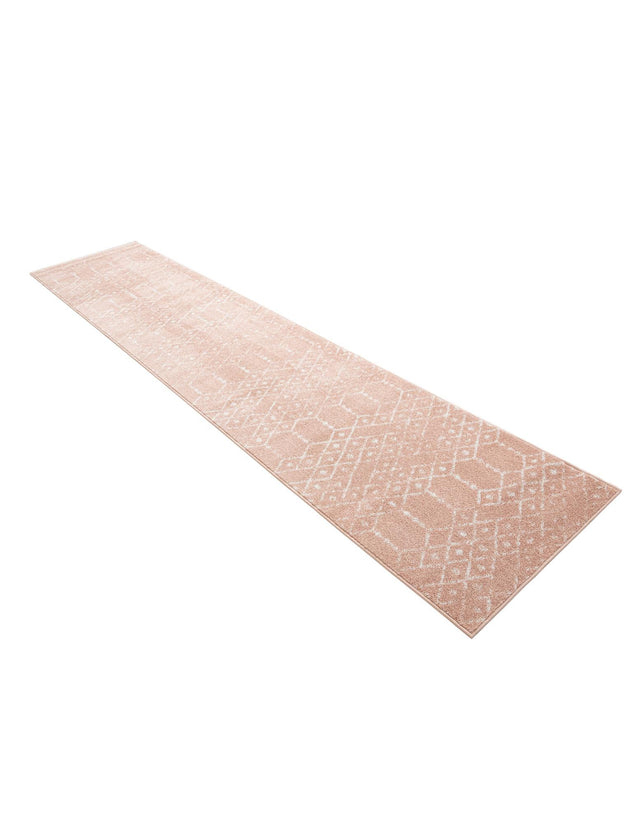 Rose Pink 2' 7 x 12' Paxon Trellis Runner Area Rug Geometric Durable Stain Resistant Easy Clean Carpet for Modern Interior Home Decor for Sale at Rug Engine