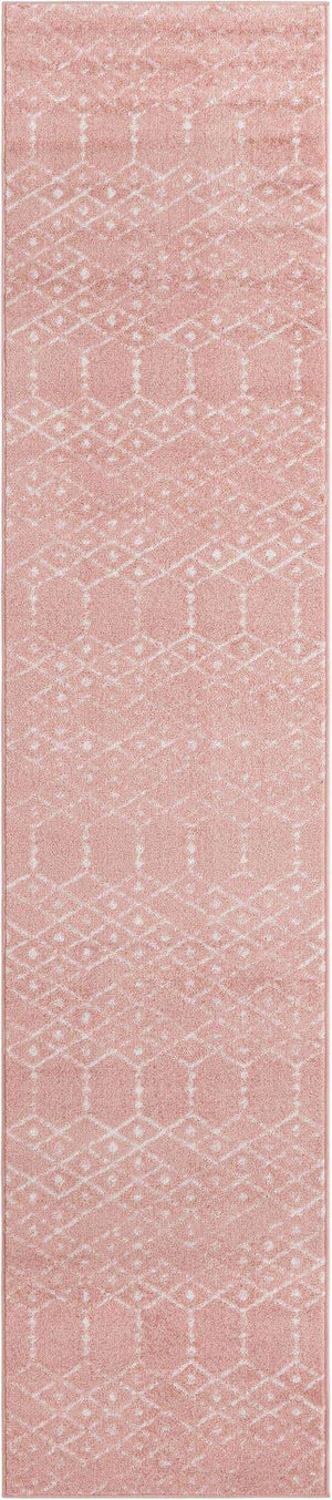 Rose Pink 2' 7 x 12' Paxon Trellis Runner Area Rug Geometric Durable Stain Resistant Easy Clean Carpet for Modern Interior Home Decor for Sale at Rug Engine