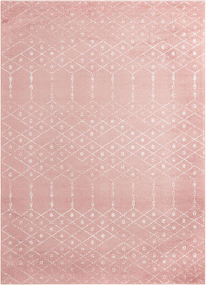Rose Pink 7' 10 x 11' Paxon Trellis Rectangle Area Rug Geometric Durable Stain Resistant Easy Clean Carpet for Modern Interior Home Decor for Sale at Rug Engine