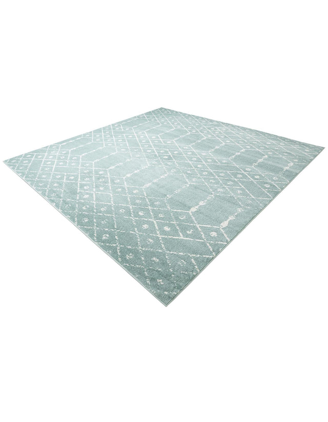 Aqua 10' x 10' Paxon Trellis Square Area Rug Geometric Durable Stain Resistant Easy Clean Carpet for Modern Interior Home Decor for Sale at Rug Engine