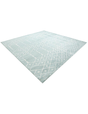 Aqua 10' x 10' Paxon Trellis Square Area Rug Geometric Durable Stain Resistant Easy Clean Carpet for Modern Interior Home Decor for Sale at Rug Engine