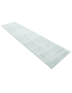 Aqua 2' 7 x 12' Paxon Trellis Runner Area Rug Geometric Durable Stain Resistant Easy Clean Carpet for Modern Interior Home Decor for Sale at Rug Engine