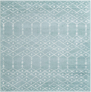 Aqua 6' 1 x 6' 1 Paxon Trellis Square Area Rug Geometric Durable Stain Resistant Easy Clean Carpet for Modern Interior Home Decor for Sale at Rug Engine