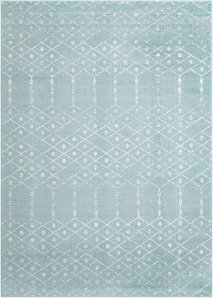 Aqua 7' 10 x 11' Paxon Trellis Rectangle Area Rug Geometric Durable Stain Resistant Easy Clean Carpet for Modern Interior Home Decor for Sale at Rug Engine
