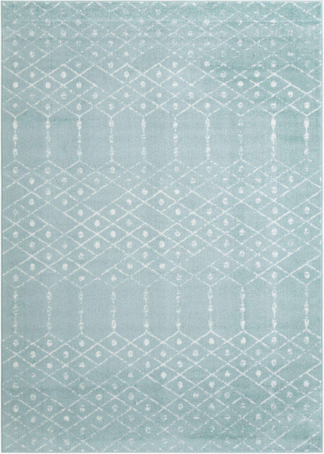 Aqua 7' 10 x 11' Paxon Trellis Rectangle Area Rug Geometric Durable Stain Resistant Easy Clean Carpet for Modern Interior Home Decor for Sale at Rug Engine
