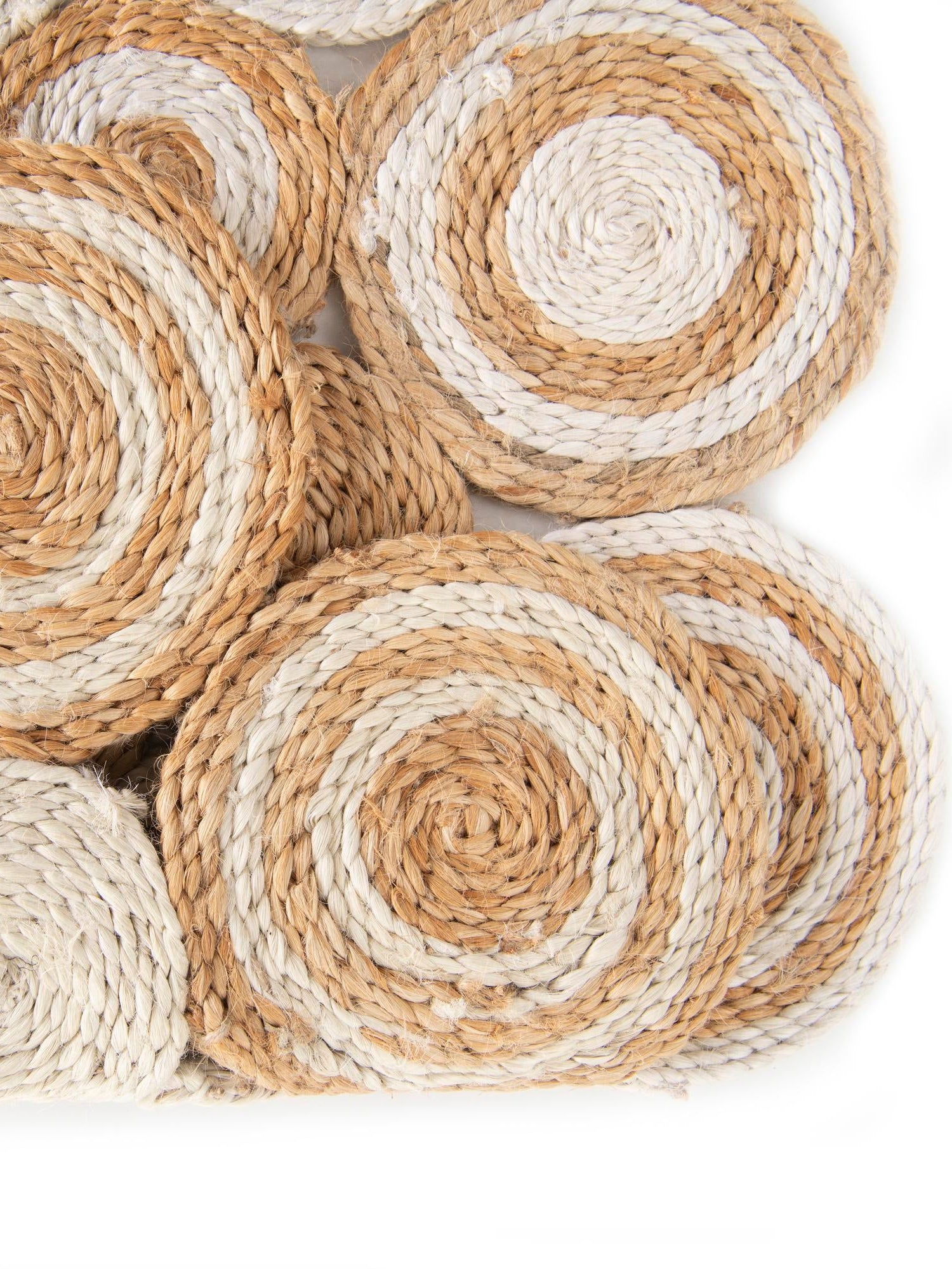 Natural and White 2' x 2' Braided Jute Round Area Rug 100% Jute Hand Braided Natural Eco-Friendly Boho Style Carpet for Living Rooms Dining Office Space Dorms for Sale at Rug Engine