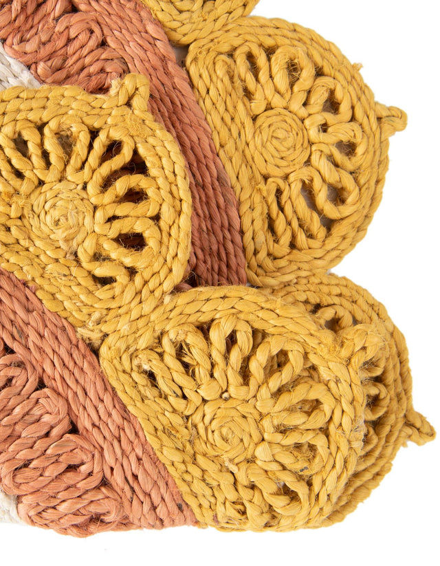 Sunflower Yellow 5' 3 x 5' 3 Braided Jute Round Rug