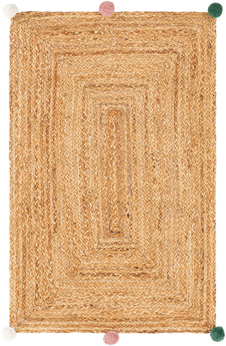 Multicolor 2' x 3' 1 Kids Braided Jute Rectangle Rug