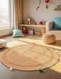 Multicolor 8' x 8' Kids Braided Jute Round Rug