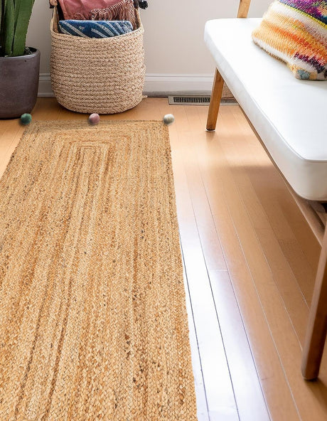 Multicolor 2' x 6' 1 Kids Braided Jute Runner Rug