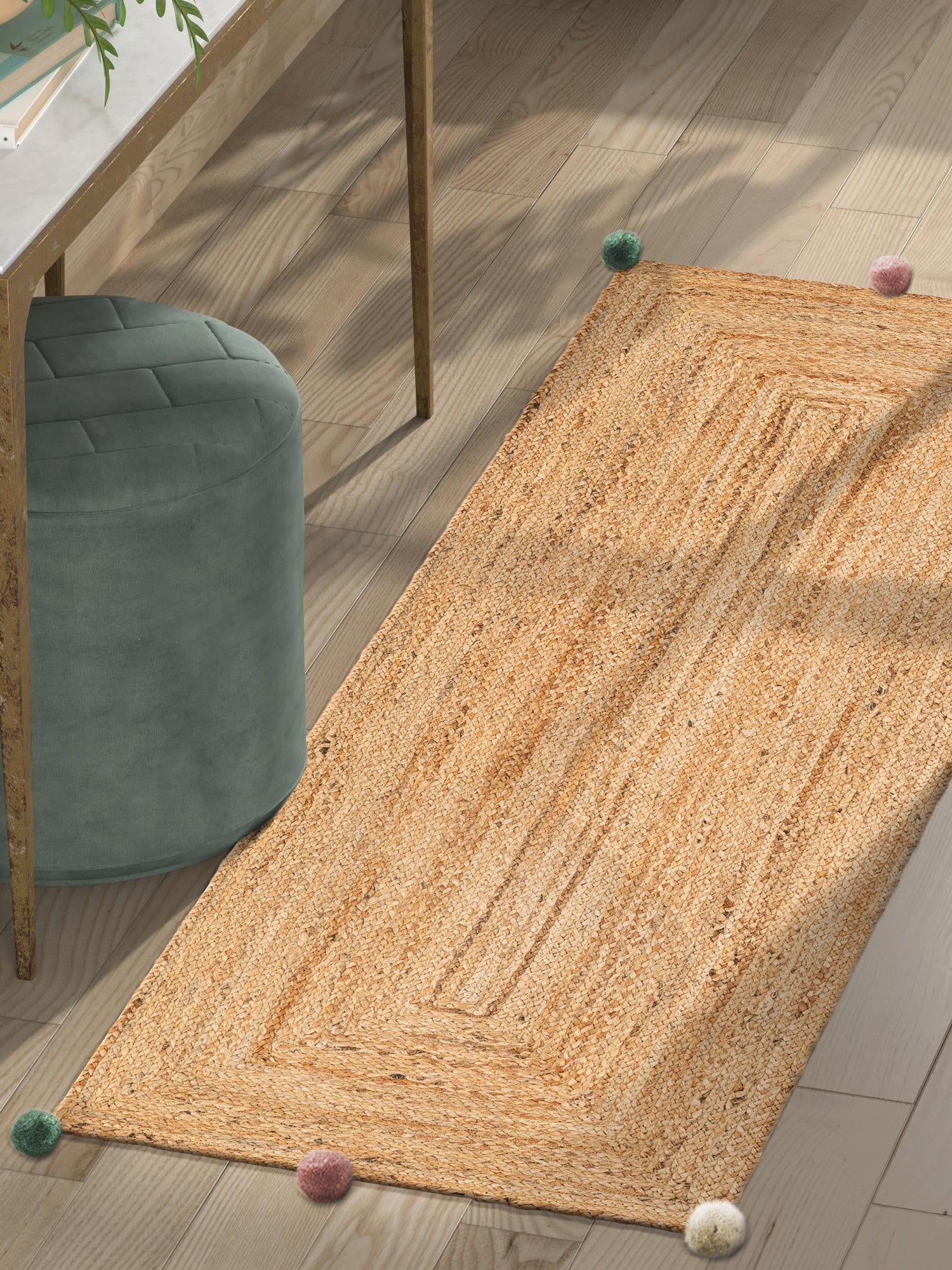 Multicolor 2' x 4' 1 Kids Braided Jute Runner Area Rug for Baby Nursery, Toddler Playroom,  Bedrooms All Natural Eco-Friendly Sustainable Carpet for Sale at Rug Engine