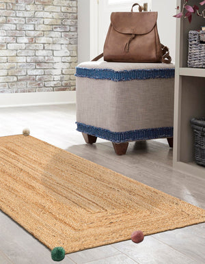 Multicolor 2' x 6' 1 Kids Braided Jute Runner Rug