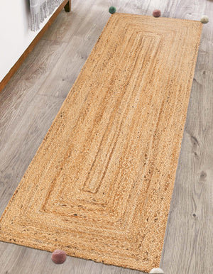 Multicolor 2' x 6' 1 Kids Braided Jute Runner Rug