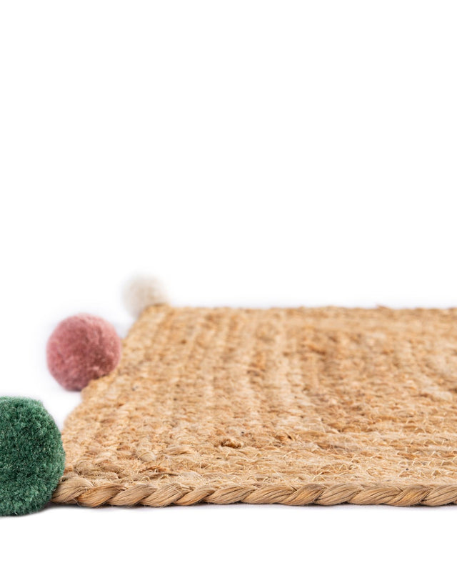 Multicolor 2' x 6' 1 Kids Braided Jute Runner Rug