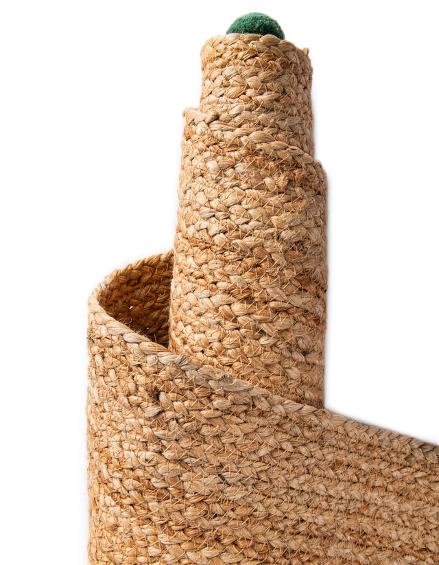 Multicolor 2' x 6' 1 Kids Braided Jute Runner Rug