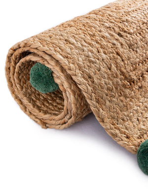 Multicolor 2' x 6' 1 Kids Braided Jute Runner Rug
