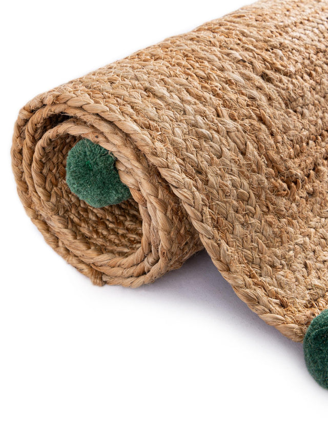 Multicolor 2' x 6' 1 Kids Braided Jute Runner Rug