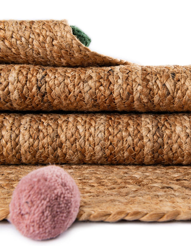 Multicolor 2' x 6' 1 Kids Braided Jute Runner Rug