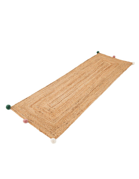 Multicolor 2' x 6' 1 Kids Braided Jute Runner Area Rug for Baby Nursery, Toddler Playroom,  Bedrooms All Natural Eco-Friendly Sustainable Carpet for Sale at Rug Engine