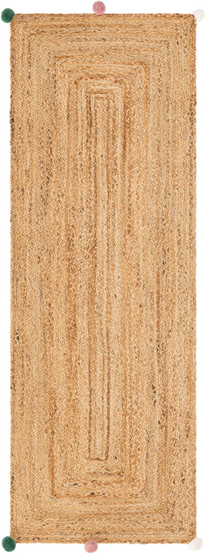 Multicolor 2' x 6' 1 Kids Braided Jute Runner Rug