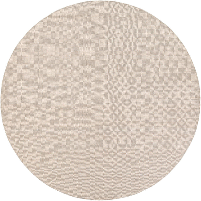 Beige 10' x 10' Geo Trellis Flatweave Round Area Rug 80% Wool & 20% Cotton Natural Geometric Carpet for Living, Office, Dining, Dorms for Sale at Rug Engine