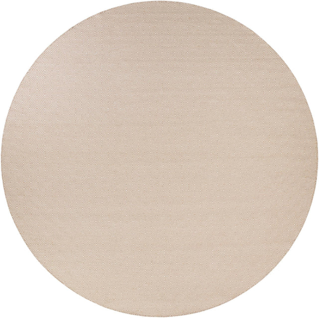 Beige 12' x 12' Geo Trellis Flatweave Round Area Rug 80% Wool & 20% Cotton Natural Geometric Carpet for Living, Office, Dining, Dorms for Sale at Rug Engine