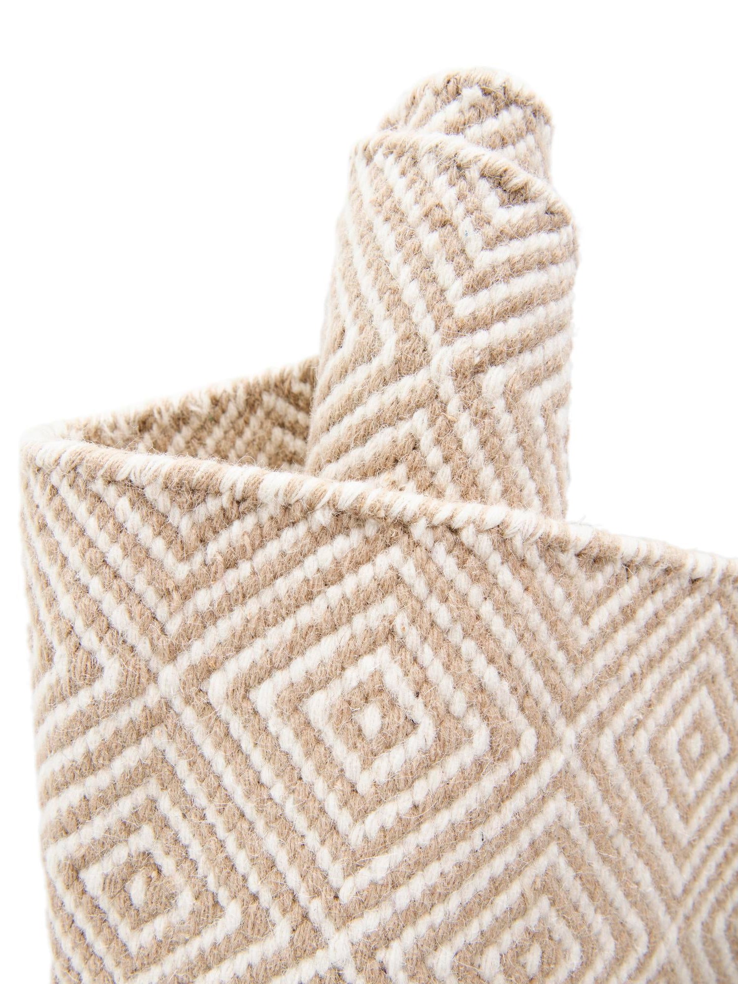 Beige 6' 1 x 9' Geo Trellis Flatweave Rectangle Area Rug 80% Wool & 20% Cotton Natural Geometric Carpet for Living, Office, Dining, Dorms for Sale at Rug Engine