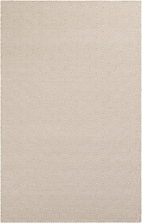 Beige 5' 1 x 8' Geo Trellis Flatweave Rectangle Area Rug 80% Wool & 20% Cotton Natural Geometric Carpet for Living, Office, Dining, Dorms for Sale at Rug Engine