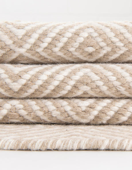 Beige 3' 1 x 3' 1 Geo Trellis Flatweave Round Area Rug 80% Wool & 20% Cotton Natural Geometric Carpet for Living, Office, Dining, Dorms for Sale at Rug Engine