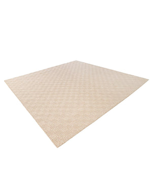 Beige 7' 10 x 7' 10 Geo Trellis Flatweave Square Area Rug 80% Wool & 20% Cotton Natural Geometric Carpet for Living, Office, Dining, Dorms for Sale at Rug Engine