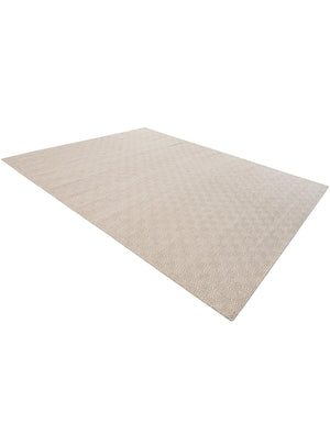 Beige 7' 10 x 10' Geo Trellis Flatweave Rectangle Area Rug 80% Wool & 20% Cotton Natural Geometric Carpet for Living, Office, Dining, Dorms for Sale at Rug Engine