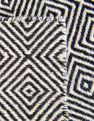 Black 7' 10 x 10' Geo Trellis Flatweave Rectangle Area Rug 80% Wool & 20% Cotton Natural Geometric Carpet for Living, Office, Dining, Dorms for Sale at Rug Engine