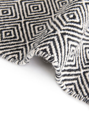 Black 5' 1 x 8' Geo Trellis Flatweave Rectangle Area Rug 80% Wool & 20% Cotton Natural Geometric Carpet for Living, Office, Dining, Dorms for Sale at Rug Engine