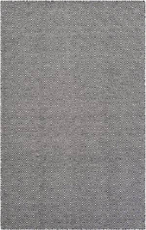 Black 5' 1 x 8' Geo Trellis Flatweave Rectangle Area Rug 80% Wool & 20% Cotton Natural Geometric Carpet for Living, Office, Dining, Dorms for Sale at Rug Engine