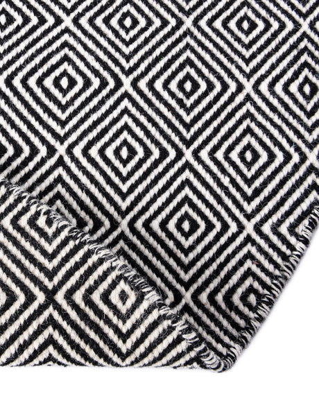 Black 6' 1 x 6' 1 Geo Trellis Flatweave Round Area Rug 80% Wool & 20% Cotton Natural Geometric Carpet for Living, Office, Dining, Dorms for Sale at Rug Engine