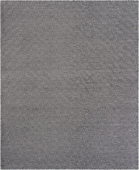 Black 7' 10 x 10' Geo Trellis Flatweave Rectangle Area Rug 80% Wool & 20% Cotton Natural Geometric Carpet for Living, Office, Dining, Dorms for Sale at Rug Engine