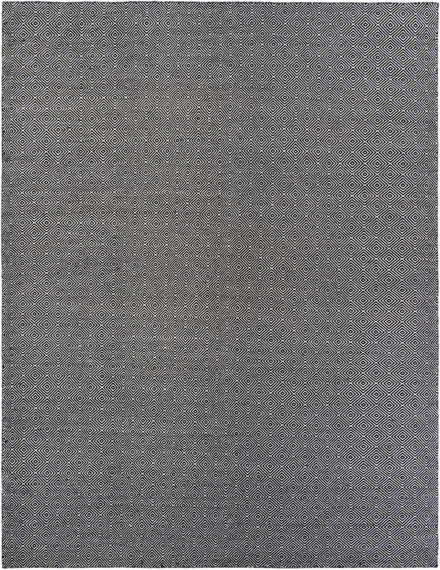 Black 9' x 12' Geo Trellis Flatweave Rectangle Area Rug 80% Wool & 20% Cotton Natural Geometric Carpet for Living, Office, Dining, Dorms for Sale at Rug Engine